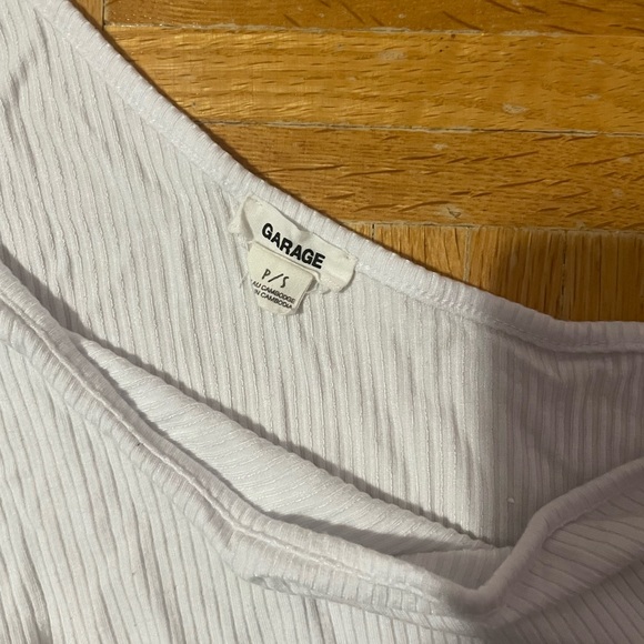 white, one shoulder, cropped shirt from Garage - Picture 3 of 3